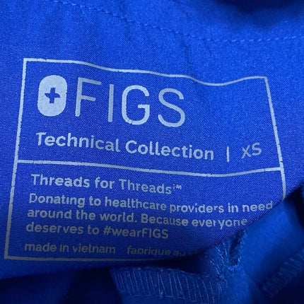 Figs Women's Blue Drawstring High Rise Straight Medical Scrub Pants Size XS