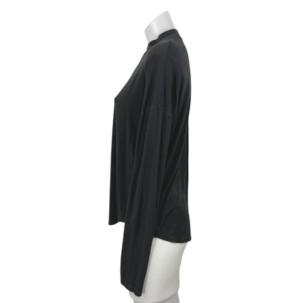 Madewell Womens Black Long Sleeve Mock Neck Basic Stretch T Shirt Tee Top Size S