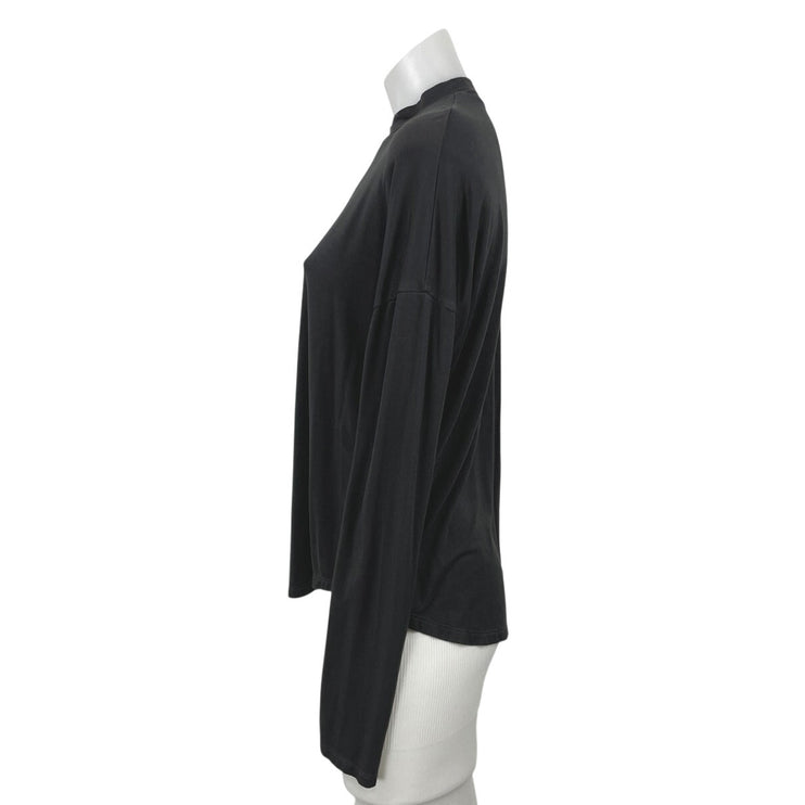 Madewell Womens Black Long Sleeve Mock Neck Basic Stretch T Shirt Tee Top Size S