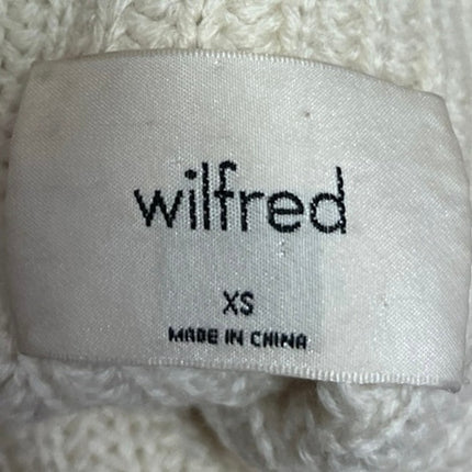 Aritzia Wilfred Cream 100% Wool Turtleneck Long Sleeve Rib Knit Sweater Top XS