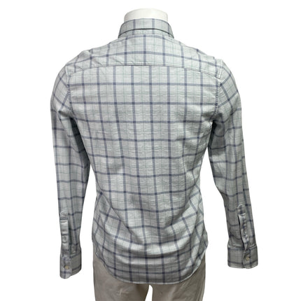 Faherty Coastline Mens Gray Blue Plaid Checkered Long Sleeve Button Down Shirt S