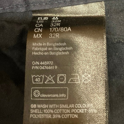 H&M Men's Navy Blue White Palm Tree Khaki Chino Bermuda Casual Shorts Size 32