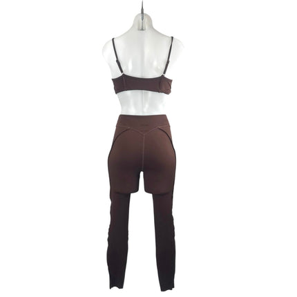 BTTRM Better Me Brown Contour Stitch Bralette Leggings Athletic 2-Piece Set M