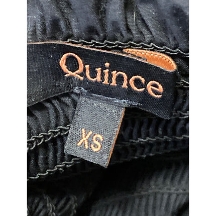Quince Black Ruffle Smocked Square Neck Tiered Sleeveless A Line Midi Dress XS