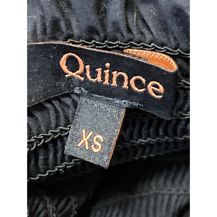 Quince Black Ruffle Smocked Square Neck Tiered Sleeveless A Line Midi Dress XS