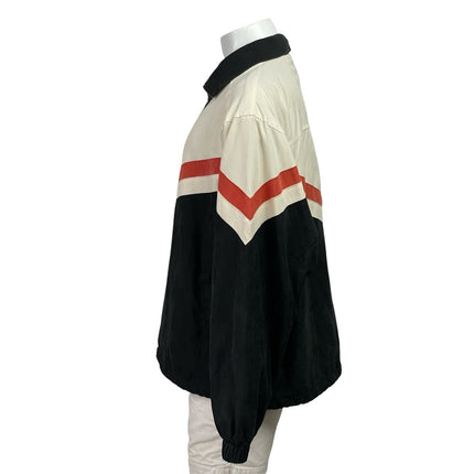 Honor The Gift Brushed Poly Track Black White Long Sleeve Anorak Coat Jacket L