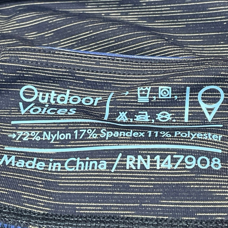 Outdoor Voices Womens Blue Space Dye Athletic Cropped Skinny Leggings Pants Sz M