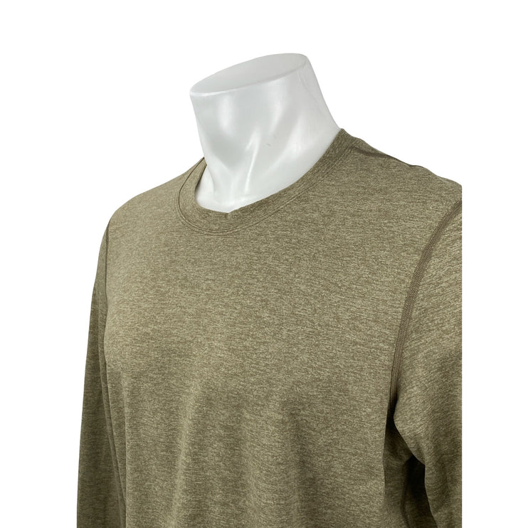 Lululemon Men's Green Crew Neck Long Sleeve Jersey Tee Casual T-Shirt Top Sz 16