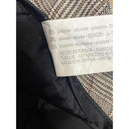 Zara Women's Gray Plaid Check High Rise Loose Tapered Trousers Dress Pants Sz 10