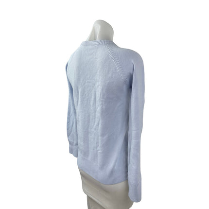 French Connection Women's Blue Crew Neck Knit Long Sleeve Sweater Top Size M
