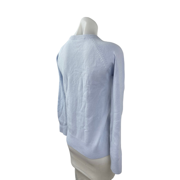 French Connection Women's Blue Crew Neck Knit Long Sleeve Sweater Top Size M