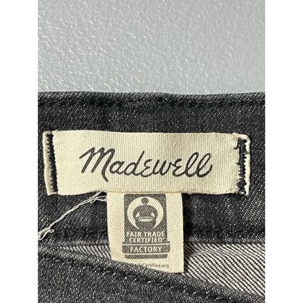 Madewell Women's Black High Waisted Faded Straight Leg Denim Jeans Pants Sz 25T