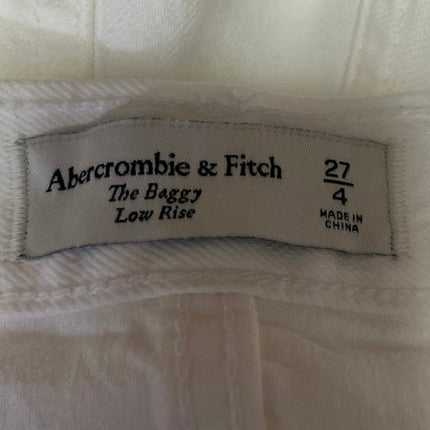 Abercrombie & Fitch White High Rise Distressed The Baggy Denim Jean Short Size 4