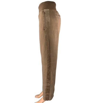 Athleta Womens Brown Tan Fleece High Rise Wide Leg Trousers Sweat Pants Size XXS