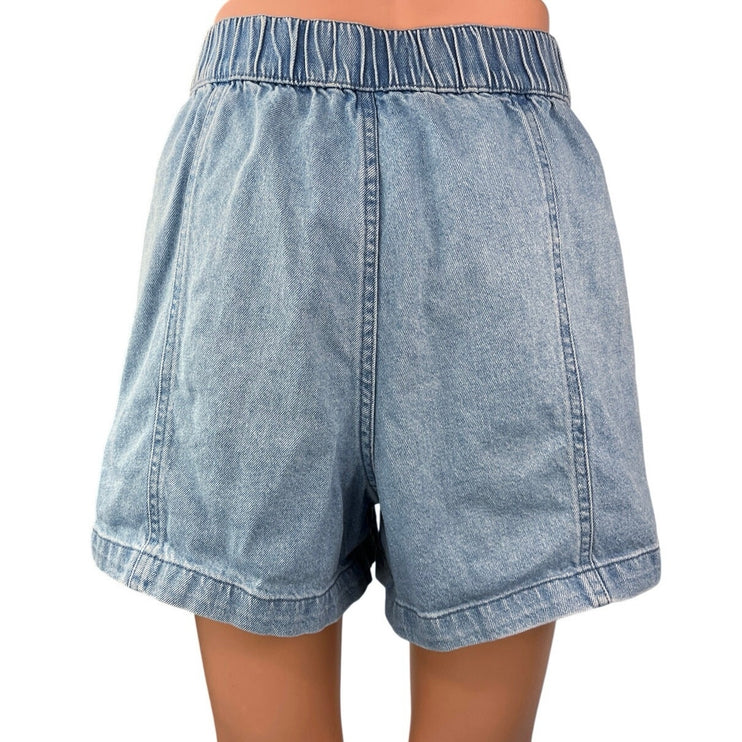 Madewell Women's Blue Medium Wah High Waist Elastic Waist Denim Jeans Shorts S