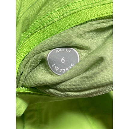 Lululemon Neon Green High Rise Sports Yoga Running Athletic Dolphin Shorts Sz 6