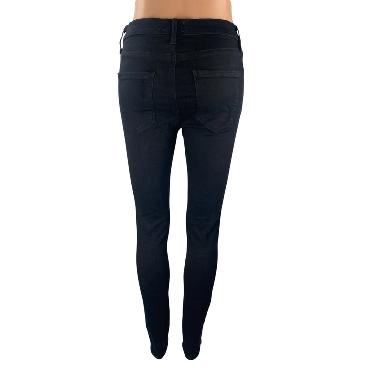 Agolde Women's Black High Waisted Distressed Y2k Skinny Denim Jeans Size 27