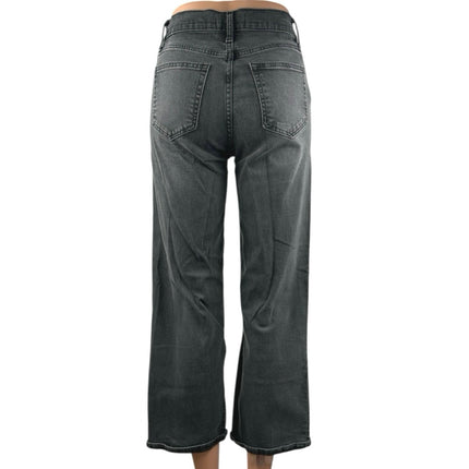 GAP 1969 Women's Black Gray Wide Leg High Waisted Denim Jeans Pants Size 24