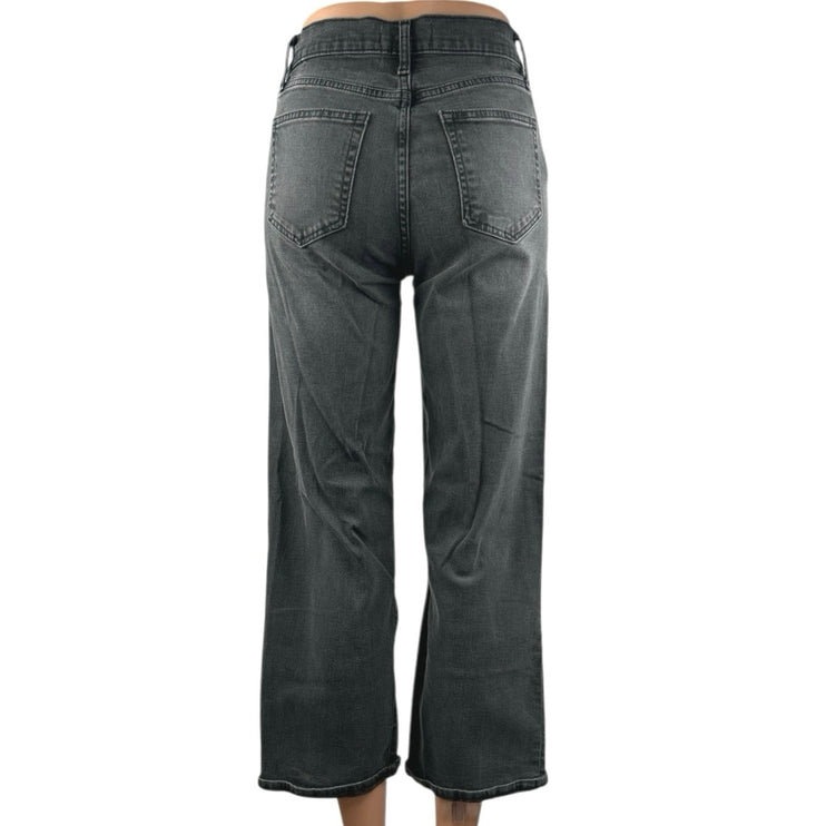 GAP 1969 Women's Black Gray Wide Leg High Waisted Denim Jeans Pants Size 24