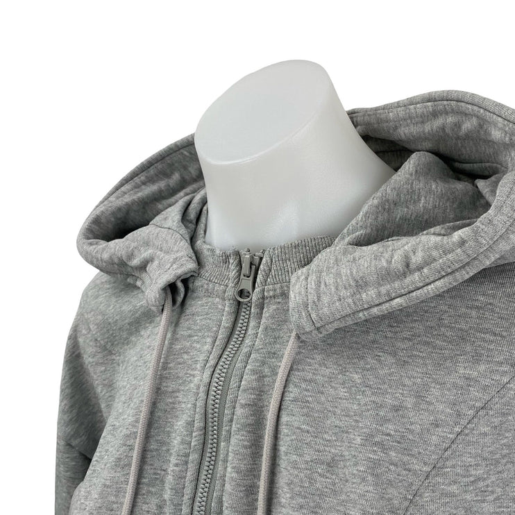JoyLab Women's Gray Long Sleeve Full Zip Crop Sweater Hoodie Sweatshirt Top Sz M