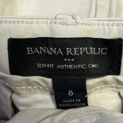 Banana Republic White Women's High Rise Slim Fit Straight Leg Chino Pants Size 8