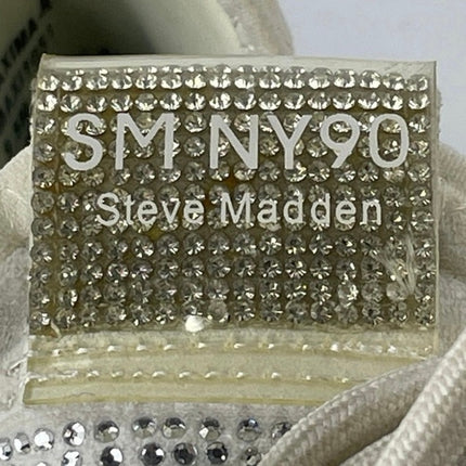 Steve Madden Maxima White Rhinestone Lace Up Chunky Sole Sneakers Shoes Size 9.5