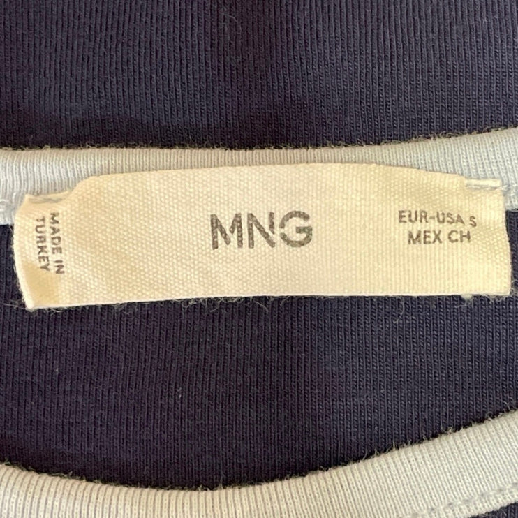 Bundle of 3 Mango Zara Skims Blue Pink Gray Knit Cropped T Shirt Tee Top Size S