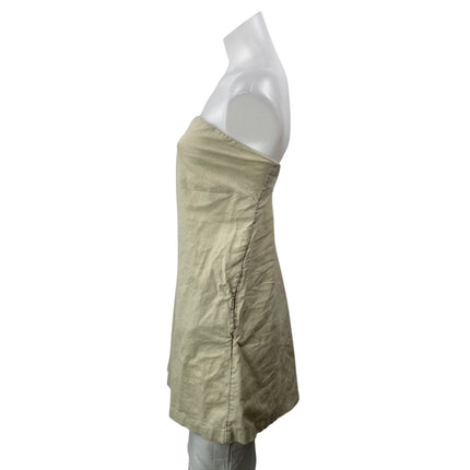 Free People Women's Beige Khaki Sleeveless Strapless Bandeau Tube Mini Dress XS