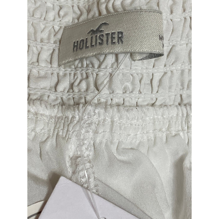 NEW Hollister White Floral Eyelet Embroidered Tiered Mini Flare A-Line Skirt L