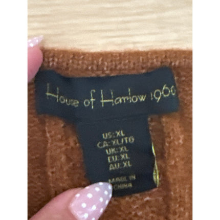 House of Harlow 1960 Brown Sleeveless Cable Knit Cami Crop Sweater Tank Top XL