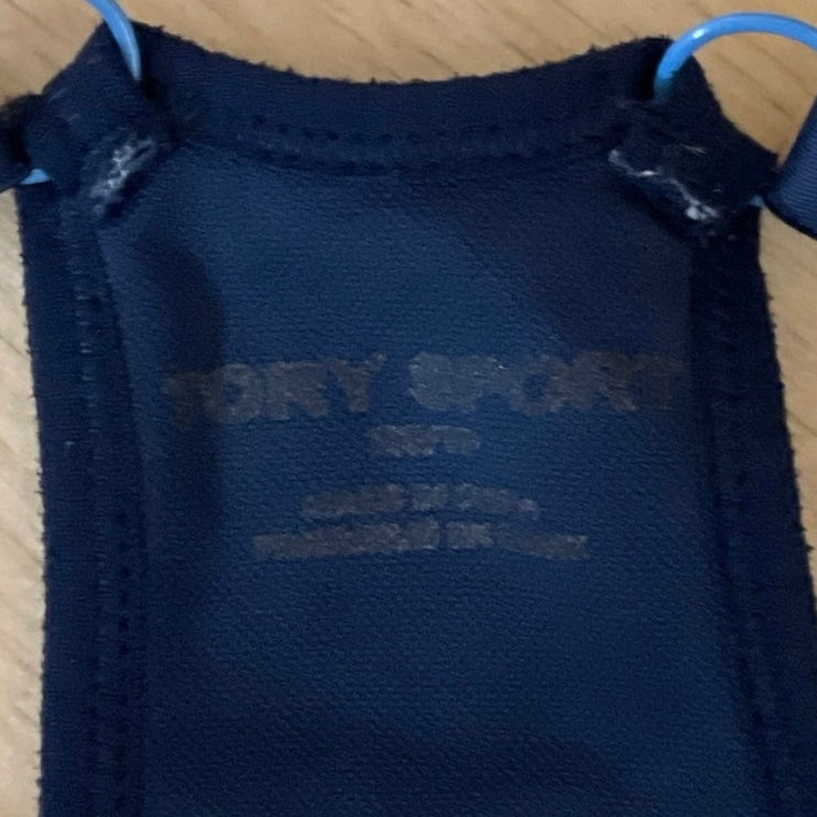 Tory Burch Sports Navy Blue Racerback Yoga Workout Athletic Crop Top Size