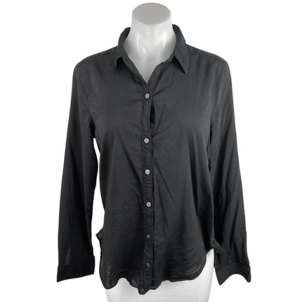 Abercrombie & Fitch Women's Black Long Sleeve Collared Button Down Shirt Top M