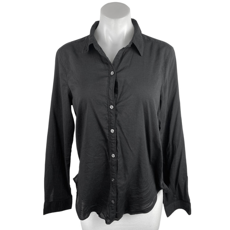 Abercrombie & Fitch Women's Black Long Sleeve Collared Button Down Shirt Top M
