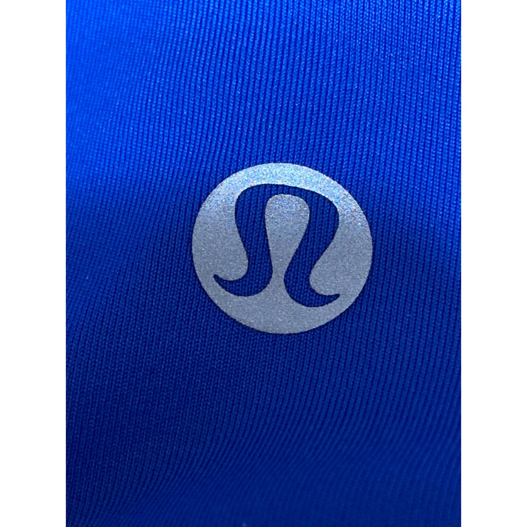 Lululemon Women Blue Cross Back Yoga Workout Athletic Sports Bra Crop Top 36DD