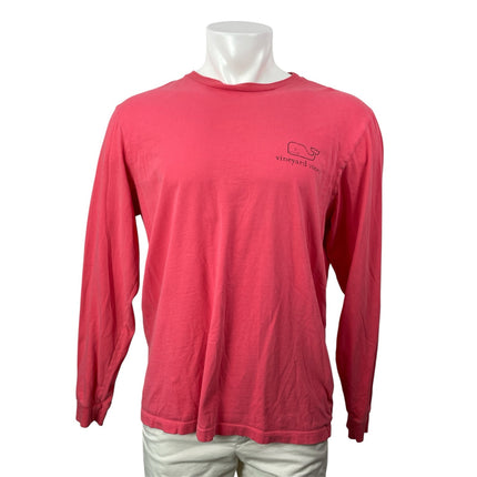 Vineyard Vines Men's Red Logo Long Sleeve Crew Neck Cotton T Shirt Tee Top M