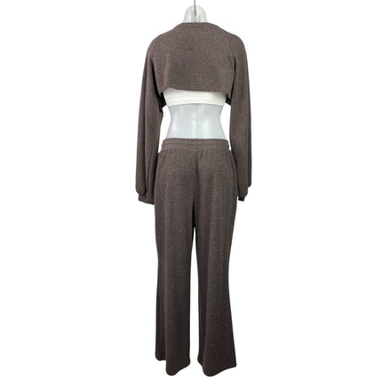 MP Brown Long Sleeve Cropped Shrug Bolero & Loungewear Pants 2 Pieces Sets Sz M