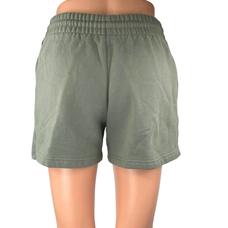 Aritzia Sweatfleece Women's Green Drawstring Boyfriend Fit Sweat Shorts Size XS