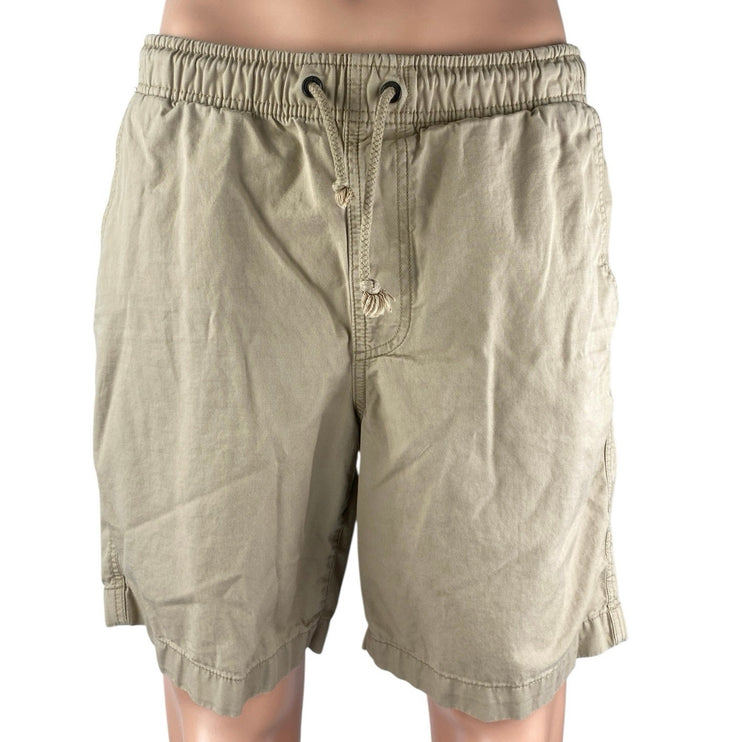 L.L.Bean Men's Beige Drawstring Elastic Waist Classic Straight Leg Walk Shorts M