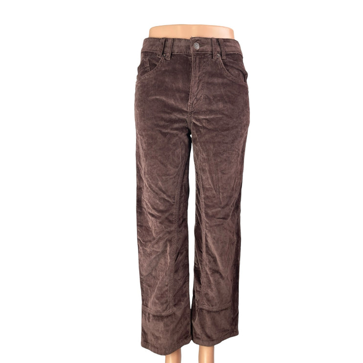 NEW Free People Women's Brown Corduroy High Rise Straight Leg Trousers Pants 26