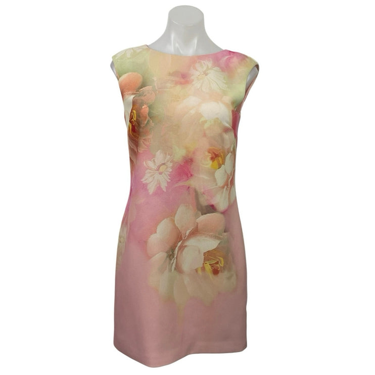 Ted Baker Damona Quaro Rose on Canvas Sleeveless Mini Tank Shift Sheath Dress 1