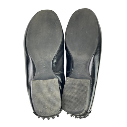 Jeffrey Campbell Black Gathered Leather Classic Moccasin Penny Flat Loafers Sz 9