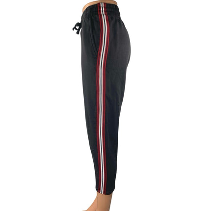 Aritzia Tna Black Striped High Waist Crop Tapered Trousers Jogger Pants Size XS