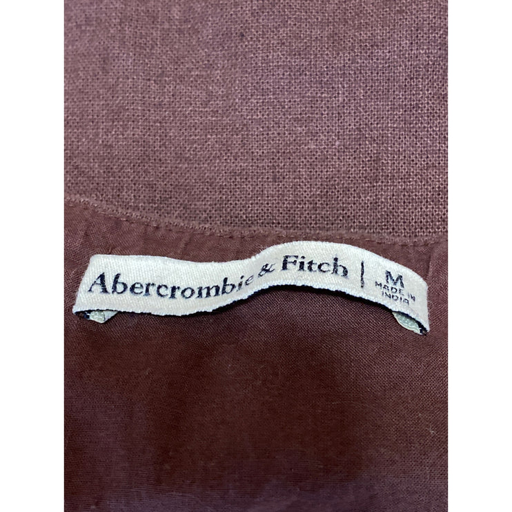 Abercrombie & Fitch Brown Linen Sleeveless Square Neck Tank Crop Top Size M