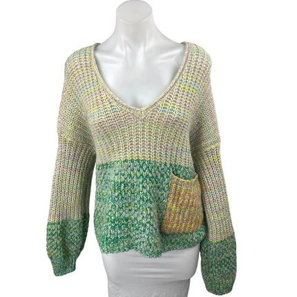 Urban Outfitters Kimchi Blue Space Station Cream Green Chunky Knit Sweater Top M