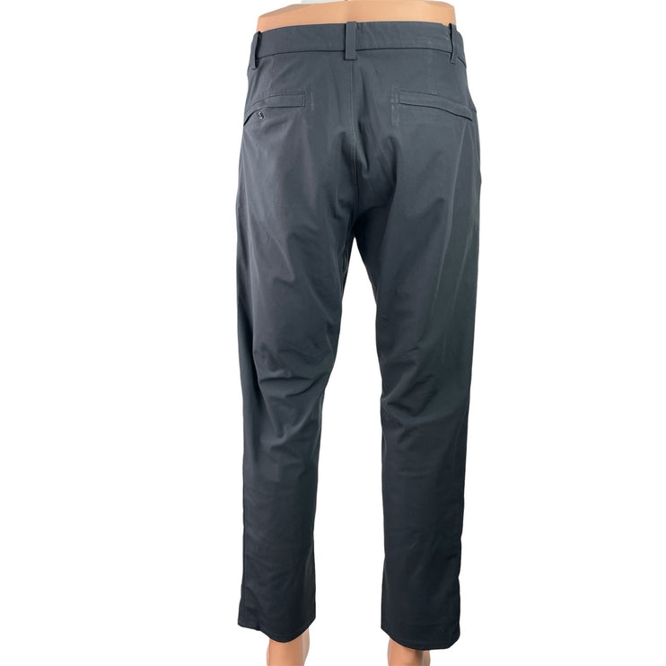 Lululemon Men's Black Mid Rise Straight Leg Casual Ankle Trousers Pants Size 32