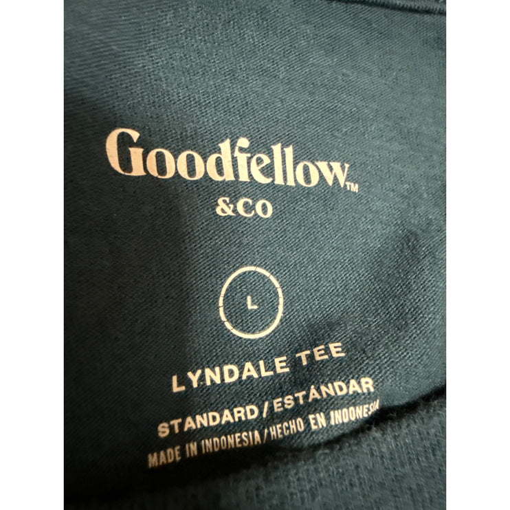 Goodfellow Lyndale Men's Blue Short Sleeve Crew Neck Casual Tee T-Shirt Top Sz L