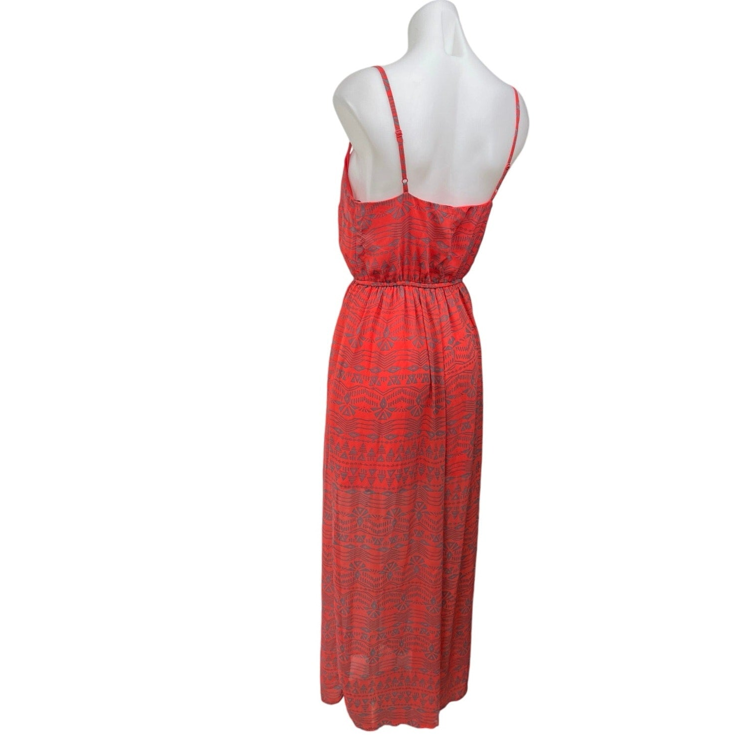 Forever 21 Red Printed Aztec Tribal Sleeveless Cami Blouson Maxi Dress Brie Forever 21 Red Printed Aztec Tribal Sleeveless Cami Blouson Maxi Dress Brie