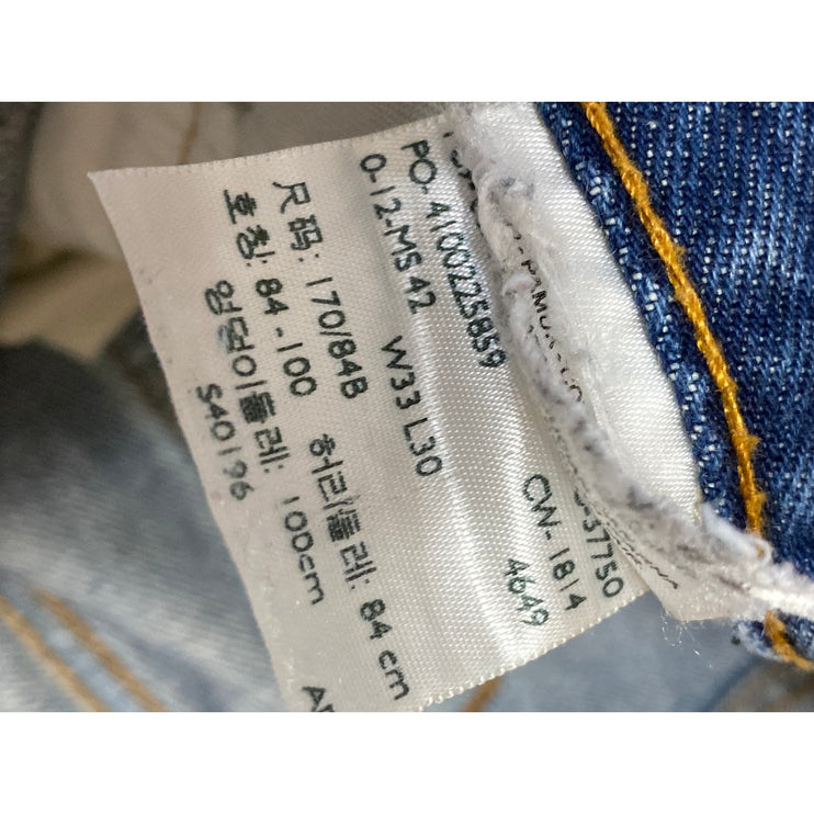 Levi's Men's Blue High Rise Medium Wash Straight Leg Denim Jeans Pants W33 L30