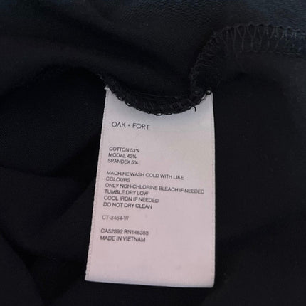 Oak + Fort Women's Black Knit Short Sleeve Crew Neck Tee T-Shirt Top Size S