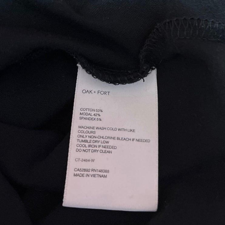 Oak + Fort Women's Black Knit Short Sleeve Crew Neck Tee T-Shirt Top Size S